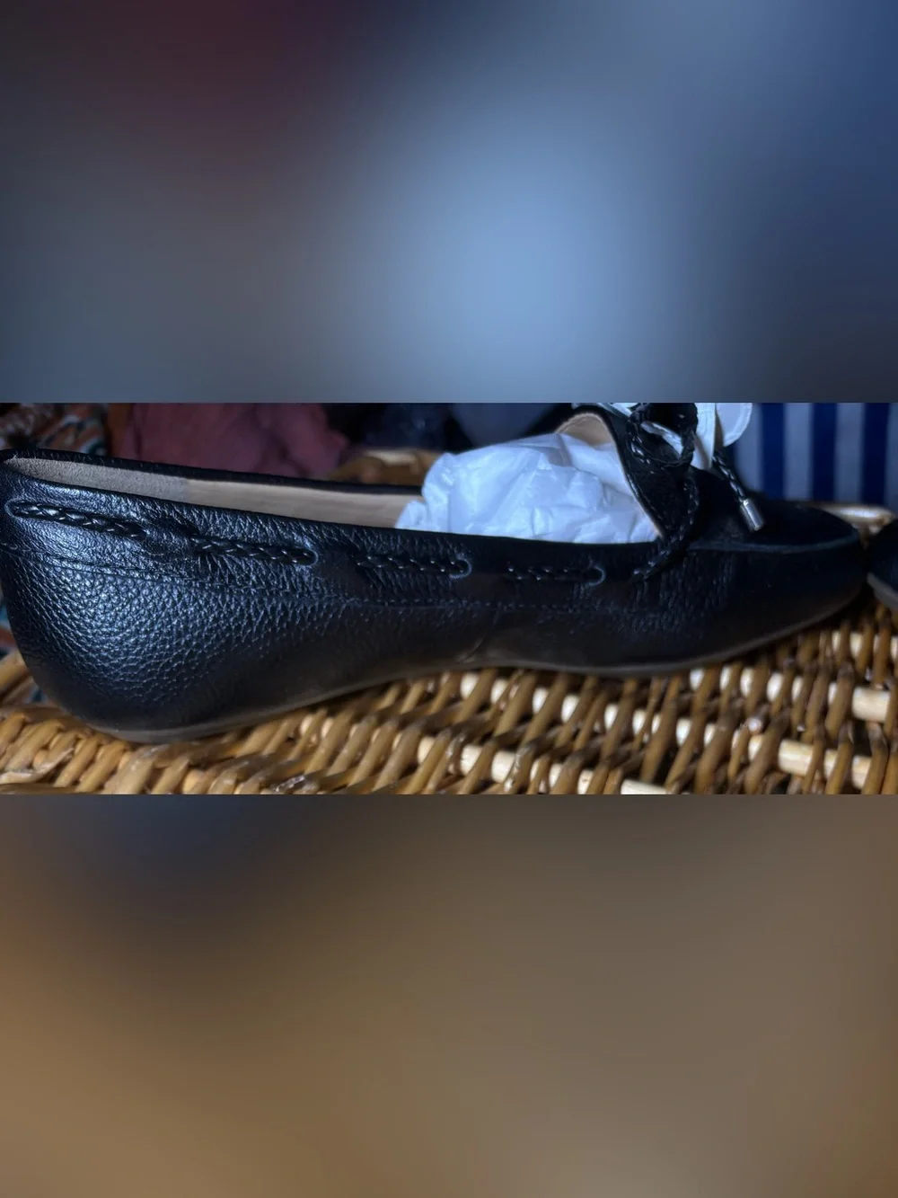 Talbots Black Leather Loafers, Size 7.5